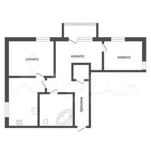 3-к квартира, вторичка, 61м2, 2/5 этаж