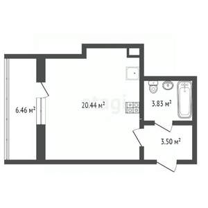 Студия квартира, вторичка, 35м2, 2/19 этаж