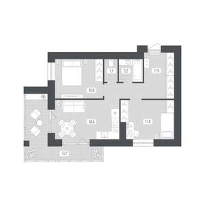 2-к квартира, вторичка, 66м2, 6/9 этаж