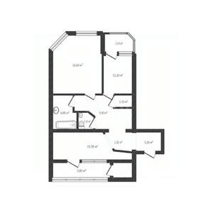 2-к квартира, вторичка, 71м2, 1/14 этаж