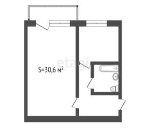 1-к квартира, вторичка, 31м2, 2/5 этаж