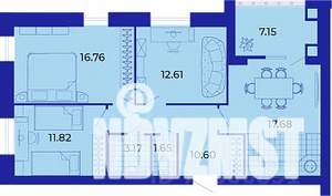 3-к квартира, вторичка, 82м2, 9/9 этаж
