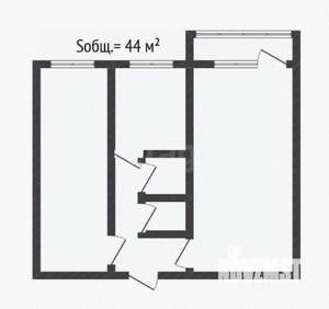 2-к квартира, вторичка, 44м2, 4/5 этаж