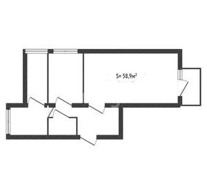 2-к квартира, вторичка, 59м2, 6/6 этаж