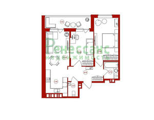 2-к квартира, вторичка, 71м2, 11/16 этаж
