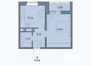 1-к квартира, вторичка, 34м2, 16/17 этаж