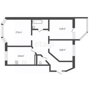 3-к квартира, вторичка, 109м2, 1/17 этаж