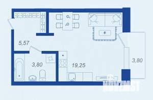 Студия квартира, вторичка, 30м2, 8/17 этаж