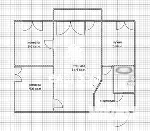 3-к квартира, вторичка, 43м2, 2/4 этаж