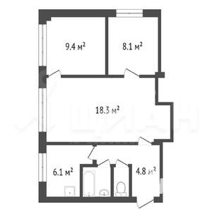 3-к квартира, вторичка, 49м2, 2/5 этаж