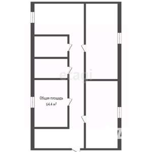 3-к квартира, вторичка, 64м2, 2/2 этаж