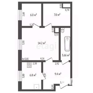3-к квартира, вторичка, 46м2, 1/3 этаж