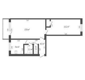 2-к квартира, вторичка, 45м2, 4/5 этаж