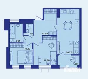 2-к квартира, сданный дом, 67м2, 13/16 этаж