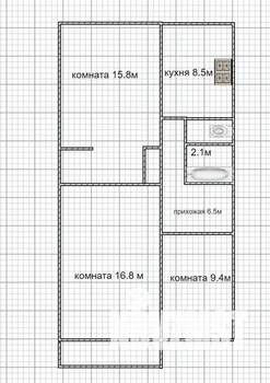 3-к квартира, вторичка, 62м2, 1/5 этаж