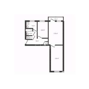 3-к квартира, вторичка, 59м2, 2/5 этаж