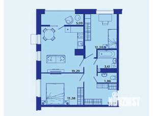 2-к квартира, вторичка, 66м2, 2/16 этаж