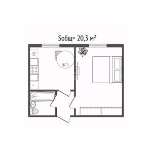 1-к квартира, вторичка, 34м2, 3/5 этаж