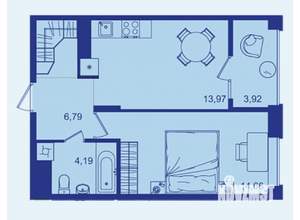 1-к квартира, вторичка, 44м2, 15/17 этаж