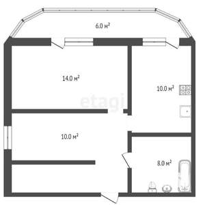 1-к квартира, вторичка, 49м2, 12/17 этаж