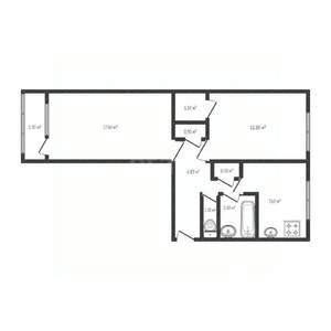 2-к квартира, вторичка, 51м2, 1/5 этаж