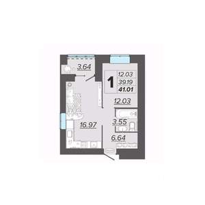 1-к квартира, вторичка, 41м2, 13/15 этаж