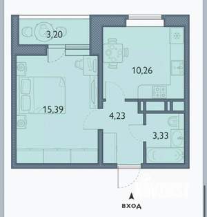 1-к квартира, вторичка, 35м2, 16/17 этаж