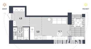 Студия квартира, вторичка, 30м2, 7/9 этаж