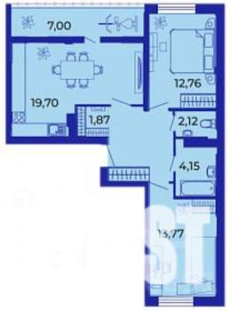 2-к квартира, строящийся дом, 71м2, 10/15 этаж