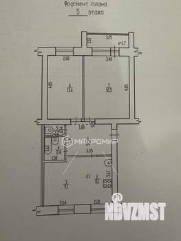 3-к квартира, вторичка, 59м2, 5/5 этаж
