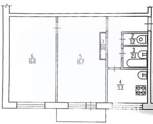 2-к квартира, вторичка, 47м2, 2/5 этаж