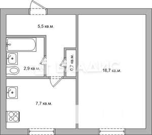 1-к квартира, вторичка, 36м2, 4/4 этаж