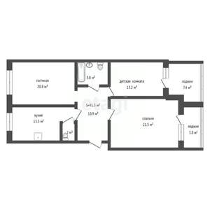 3-к квартира, вторичка, 86м2, 1/9 этаж