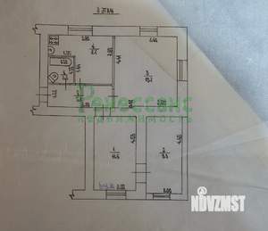 3-к квартира, вторичка, 53м2, 2/2 этаж