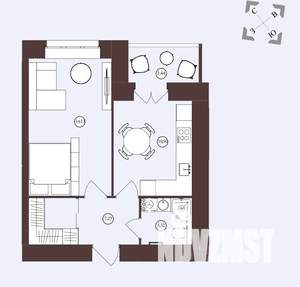 1-к квартира, сданный дом, 41м2, 11/16 этаж