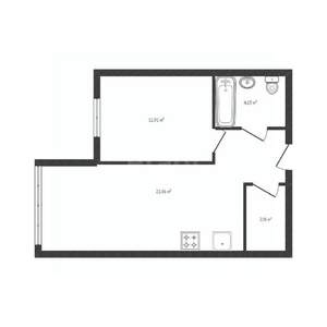 1-к квартира, вторичка, 45м2, 2/4 этаж