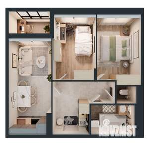 2-к квартира, вторичка, 51м2, 4/16 этаж