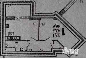 1-к квартира, вторичка, 47м2, 10/17 этаж