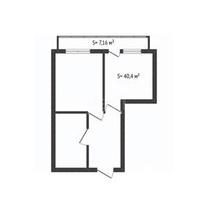 1-к квартира, вторичка, 40м2, 1/13 этаж