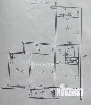 3-к квартира, вторичка, 73м2, 8/10 этаж