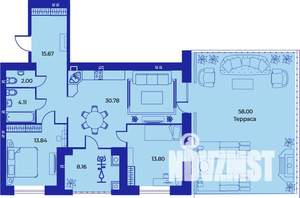 2-к квартира, строящийся дом, 104м2, 2/9 этаж