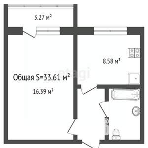 1-к квартира, вторичка, 34м2, 3/10 этаж