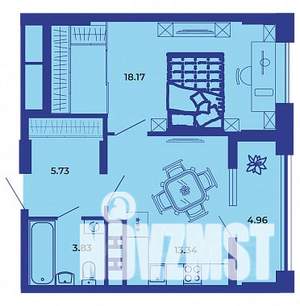 1-к квартира, вторичка, 46м2, 19/19 этаж
