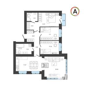 3-к квартира, вторичка, 99м2, 5/9 этаж