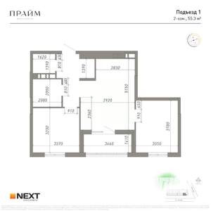 2-к квартира, вторичка, 55м2, 7/14 этаж