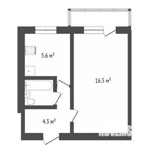 1-к квартира, вторичка, 21м2, 2/5 этаж