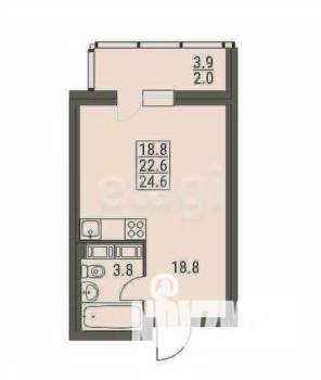 Студия квартира, вторичка, 22м2, 8/9 этаж