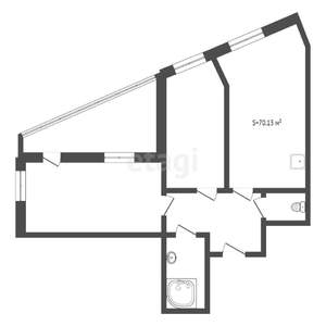 2-к квартира, вторичка, 70м2, 3/17 этаж