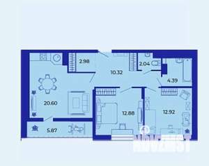 2-к квартира, вторичка, 72м2, 1/9 этаж