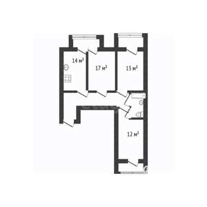 3-к квартира, вторичка, 80м2, 3/17 этаж